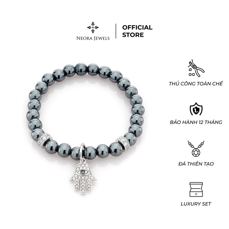 Vòng tay Hamsa Hand Trắng - Neora Jewels Đeo Cùng Đồng Hồ Hoặc Mix Cùng Phụ Kiện