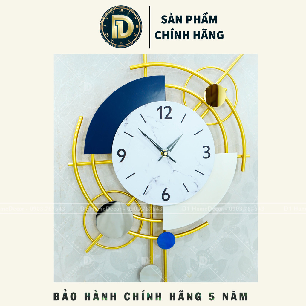 Đồng Hồ Treo Tường Trang Trí Decor - Mẫu Đồng Hồ Hiện Đại - Trang Trí Nhà Cửa - BH 5 năm - D1Home - DT45