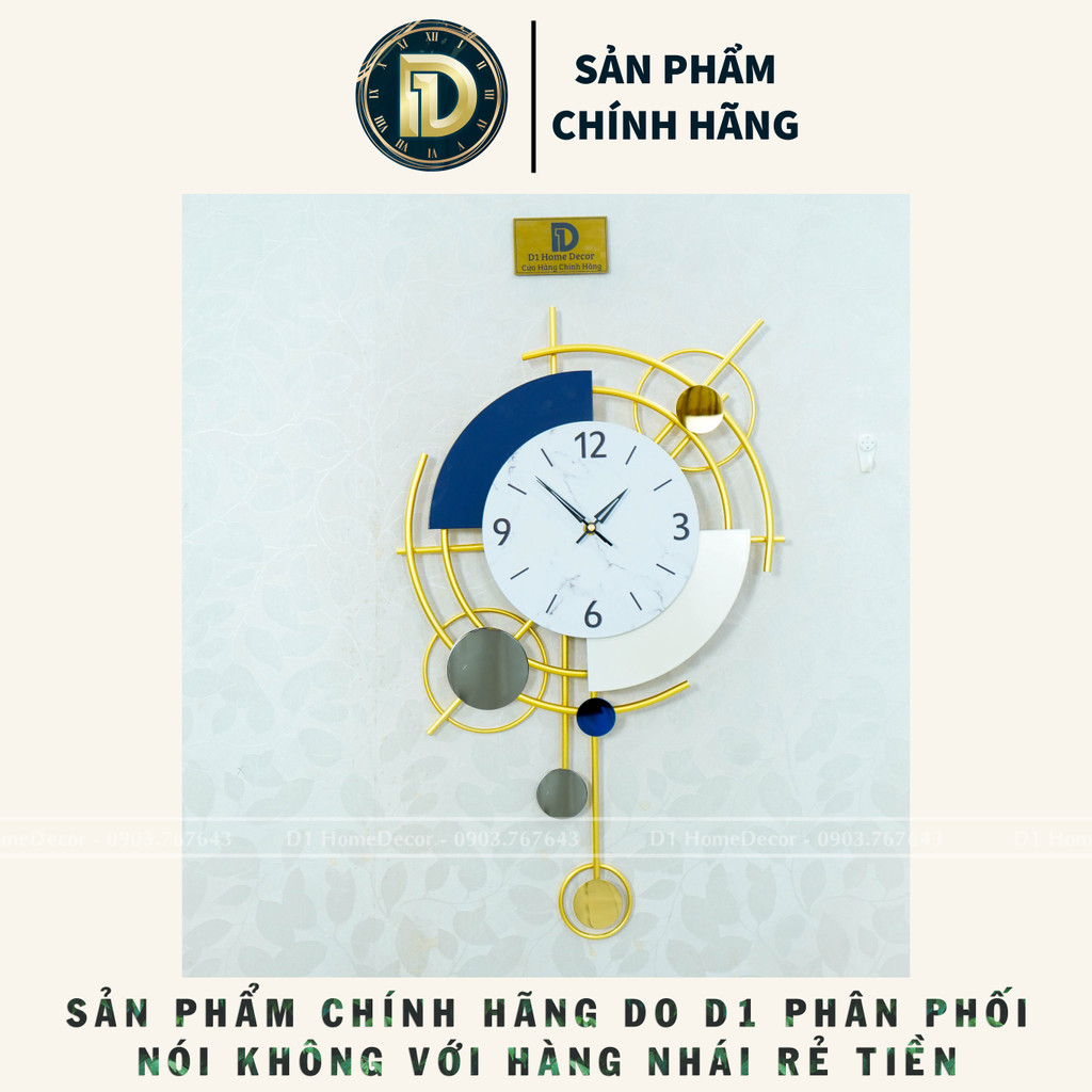 Đồng Hồ Treo Tường Trang Trí Decor - Mẫu Đồng Hồ Hiện Đại - Trang Trí Nhà Cửa - BH 5 năm - D1Home - DT45