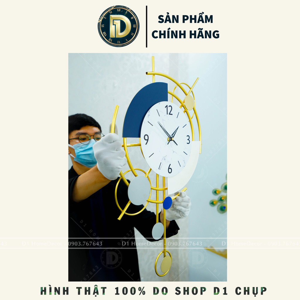 Đồng Hồ Treo Tường Trang Trí Decor - Mẫu Đồng Hồ Hiện Đại - Trang Trí Nhà Cửa - BH 5 năm - D1Home - DT45