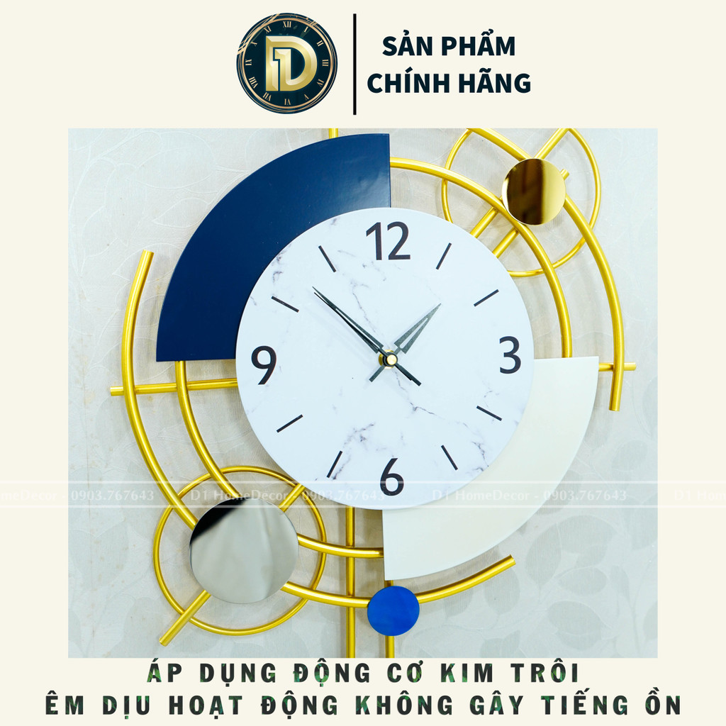 Đồng Hồ Treo Tường Trang Trí Decor - Mẫu Đồng Hồ Hiện Đại - Trang Trí Nhà Cửa - BH 5 năm - D1Home - DT45