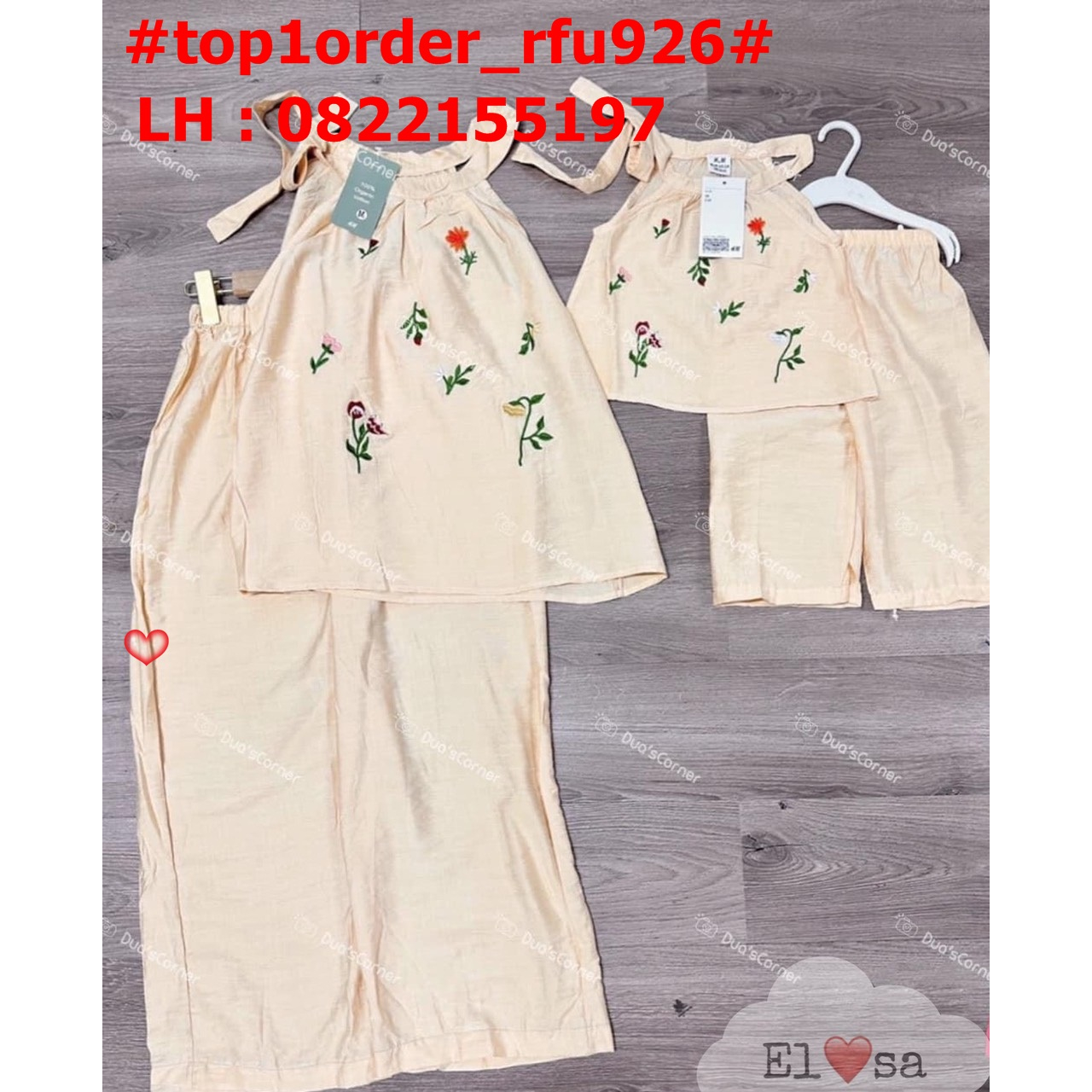 🍀Buôn sỉ HN🍀  Bộ bé gái, áo hai dây, nơ buộc cổ, quần suông, size nhí, đại - S2