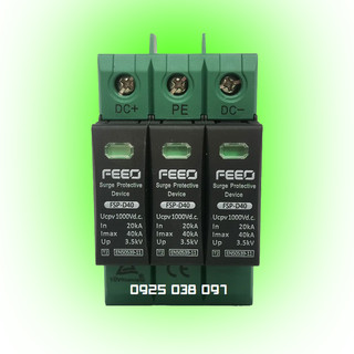 Cắt sét dc 3p 1000vdc feeo fsp-d40 - thiết bị cắt sét lan truyền điện năng lượng mặt trời - chống sét solar