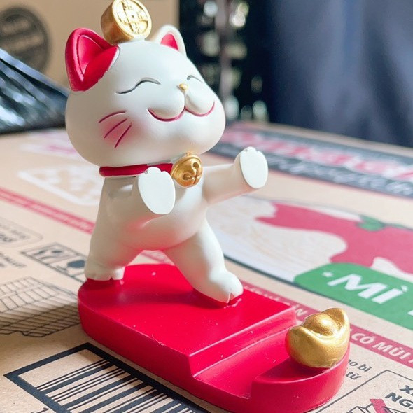 Giá đỡ điện thoại mèo thần tài ,Mèo thần tài hút lộc,đón may mắn