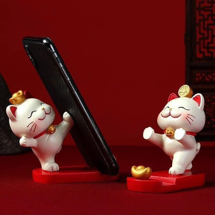 Giá đỡ điện thoại mèo thần tài ,Mèo thần tài hút lộc,đón may mắn