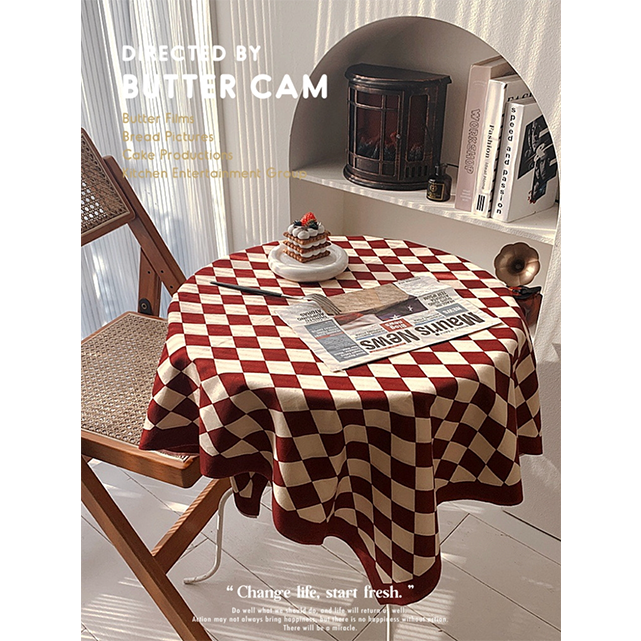 Xả kho Sale lớn cuối năm Khăn Trải Bàn Kẻ Sọc Caro Đỏ/ Xanh lá/ Đen Dùng Để Trang Trí Nhà Cửa/ bàn t