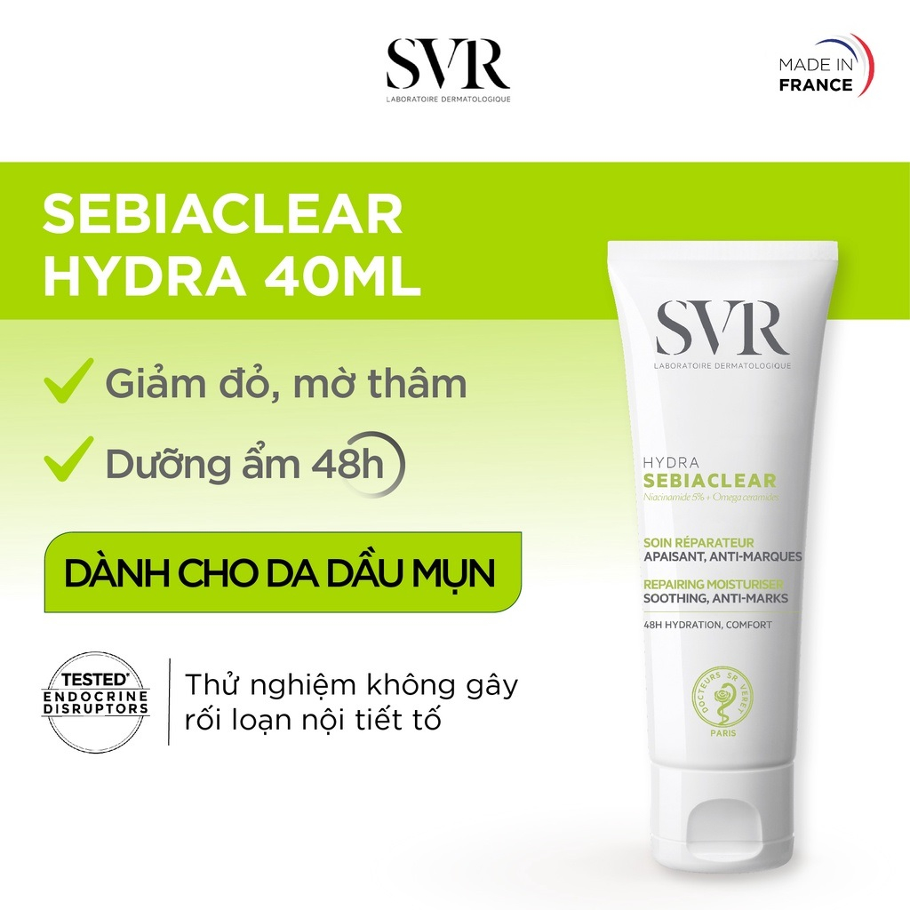 Kem Dưỡng Ẩm Dành Cho Da Dầu Mụn SVR Sebiaclear Hydra 40ml