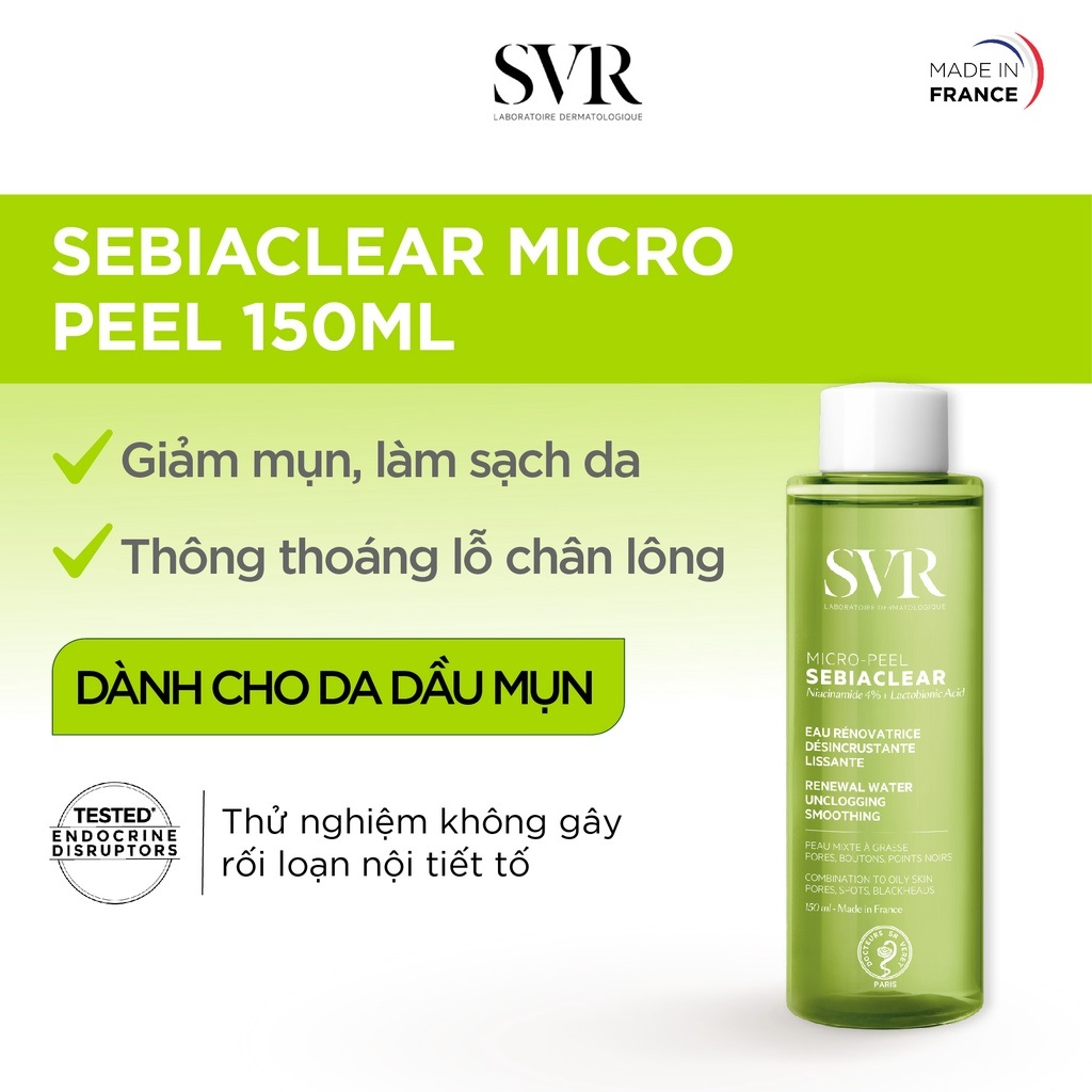 Nước Cân Bằng Cho Da Dầu Mụn SVR Sebiaclear Micro Peel 150ml