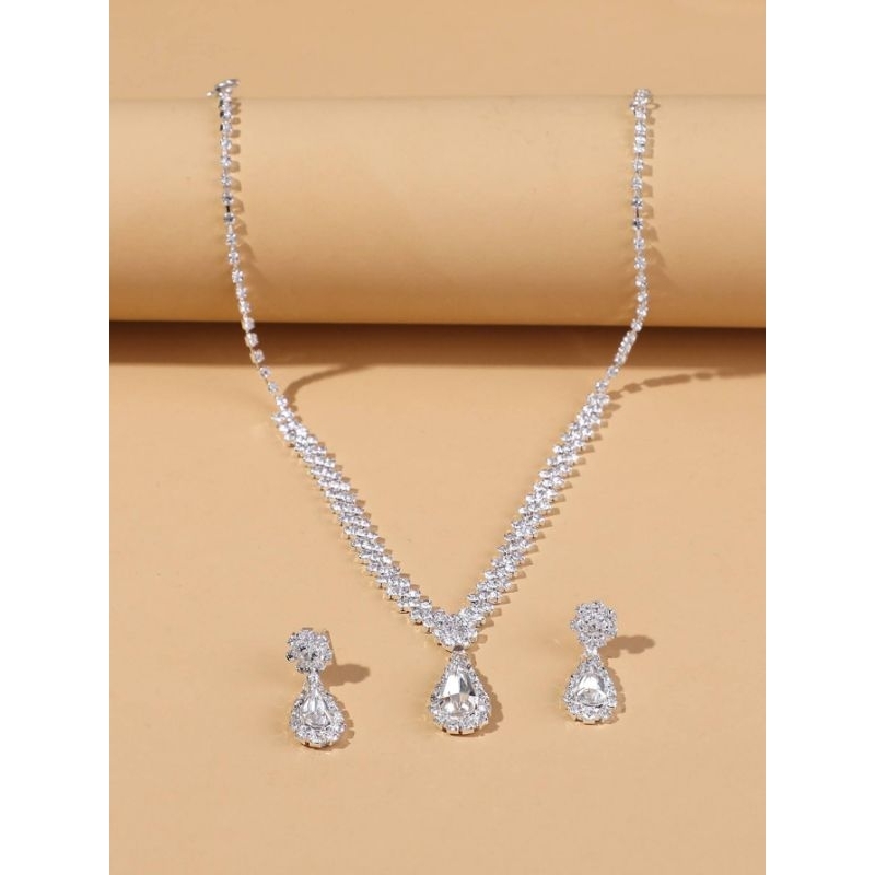 Combo Choker + hoa tai đá đi tiệc