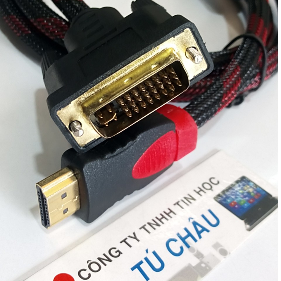 Cáp HDMI ra DVI: Chuẩn DVI-I (24 - 5 Kim) - Cáp dài 1.5m