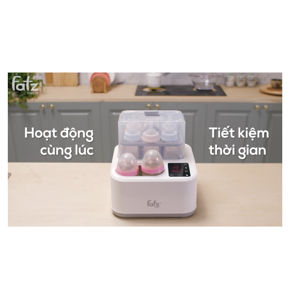 Máy Tiệt Trùng Sấy Khô Nấu Cháo Thông Minh Tích Hợp Hâm Sữa FATZ BABY Captain 1-2, 220-240V AC, 50/60Hz, 500W FB4315SL
