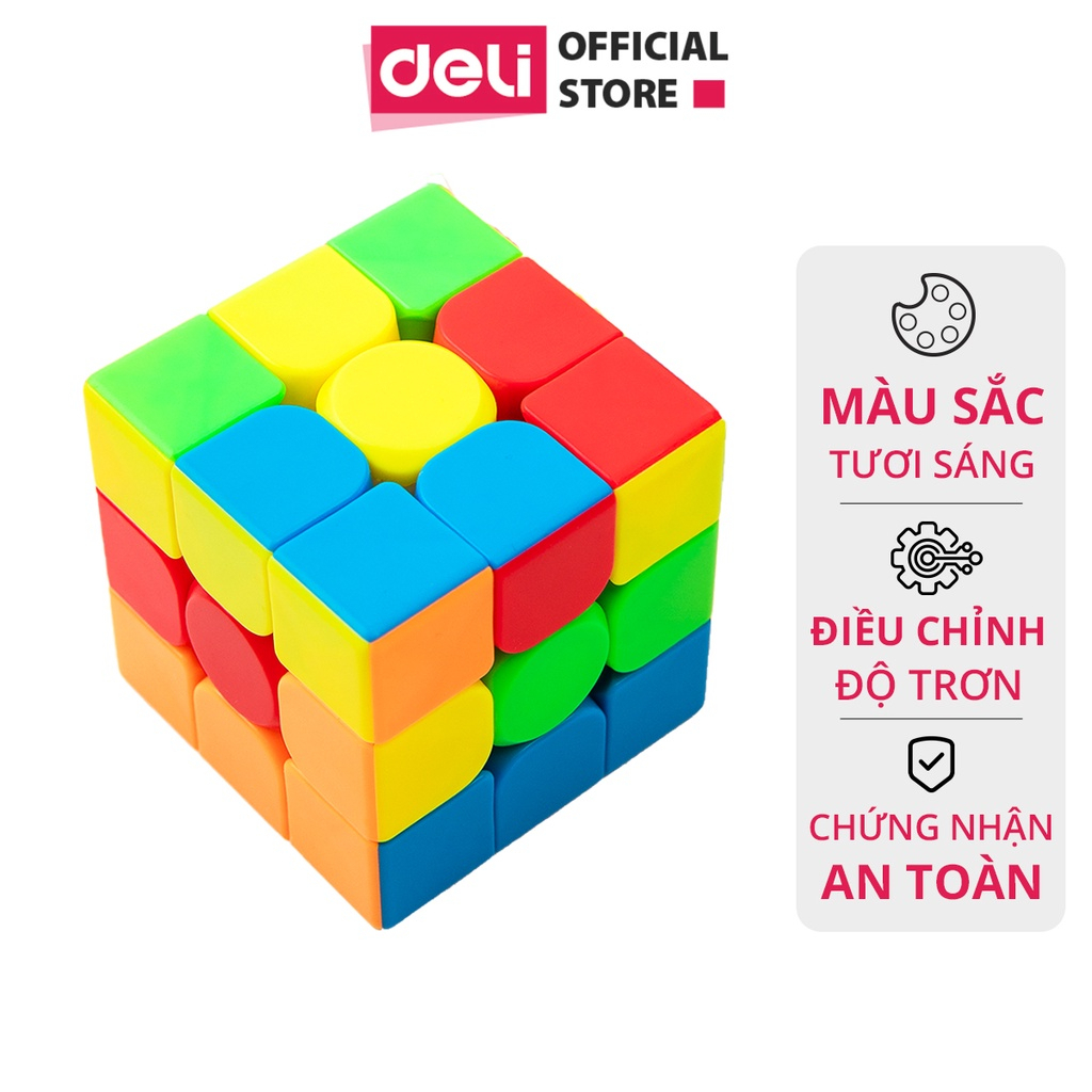 Rubik 4x4, 2x2, 3x3, tam giác, biến thể Deli - Trò chơi trí tuệ - Chất Liệu Nhựa ABS Cao Cấp, Xoay mượt mà - Học sinh