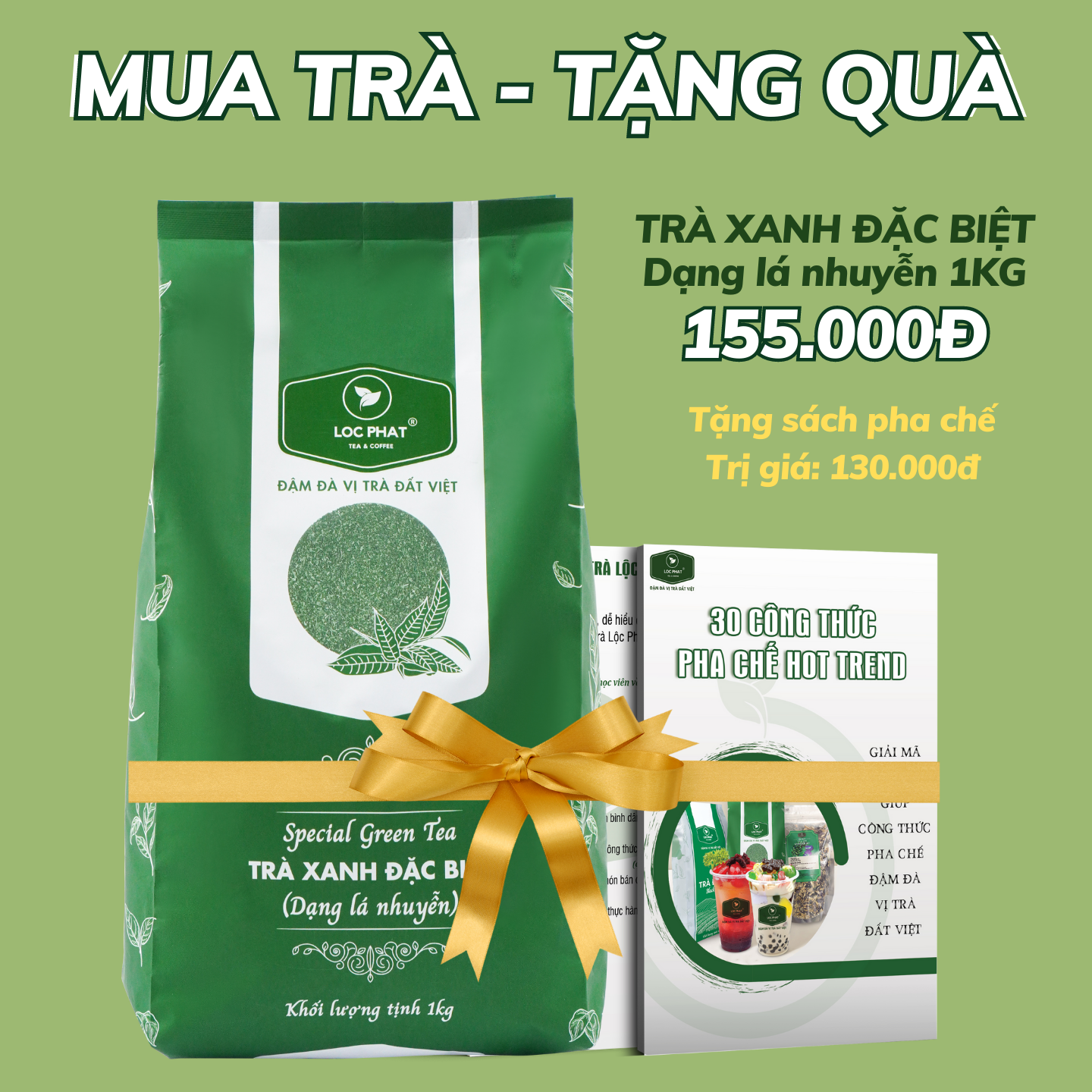 Trà Pha Chế + Sách Pha Chế - Trà Lộc Phát 1 Kg