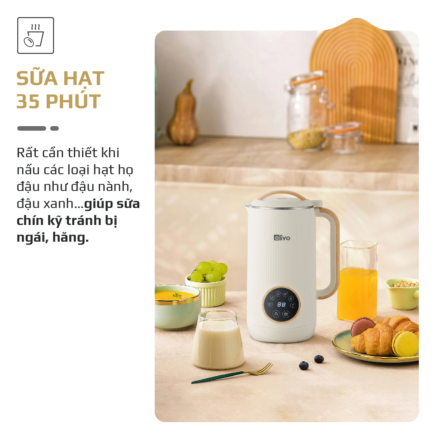 Máy Làm Sữa Hạt OLIVO CB400 – Nhỏ Gọn Tiện Mang Theo – Đa Chức Năng – Cao Cấp – Livo Making Life Easier
