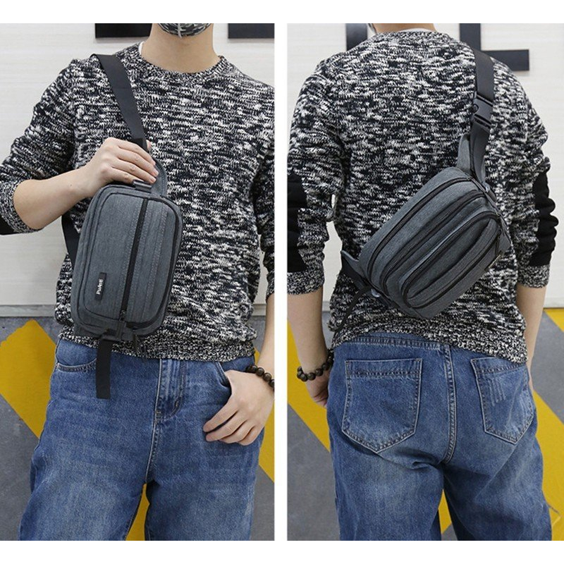 Túi đeo bụng, đeo hông, đeo chéo nam nữ thời trang chất liệu vải dù gai chống xước với nhiều màu sắc DB008