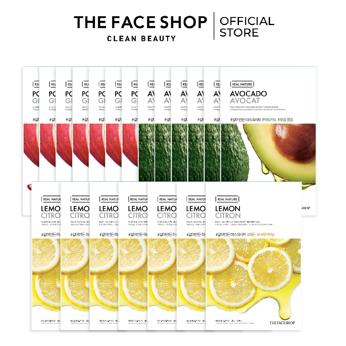 Combo 20 Mặt Nạ Real Nature Dưỡng Da THE FACE SHOP 20g 