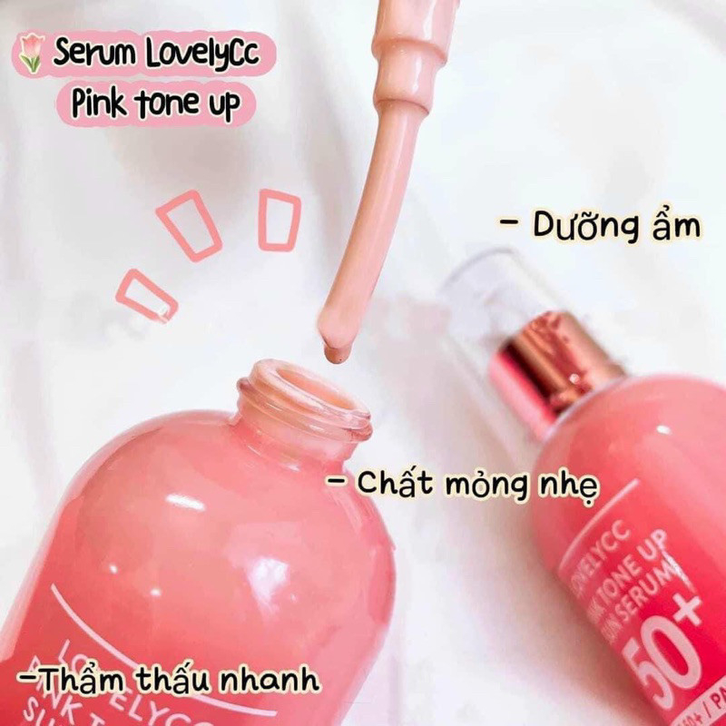 Serum Chống Nắng Lovelycc Pink Tone Up SPF 50+++ chính hãng