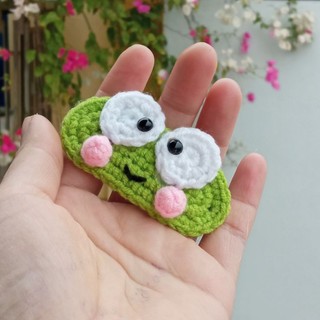 Kẹp tóc hình ếch xanh và hình gấu bằng len cute lạc lối