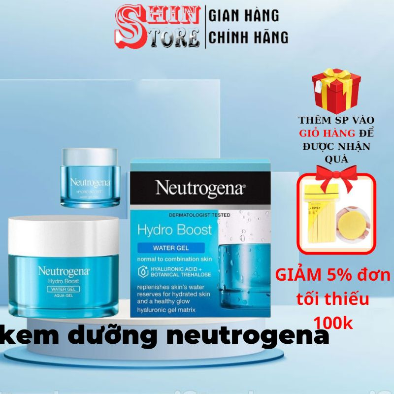 Kem Dưỡng Ẩm Neutrogena Hydro Boost Water Gel Cream 50g Và 15g Mini Chính Hãng - Netrogena Aqua Gel Cho Da Dầu Mụn, khô