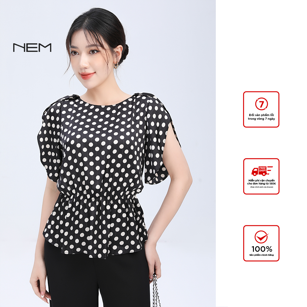 Áo sơ mi chấm bi nữ thiêt kế Nem Fashion 00362 giá tốt