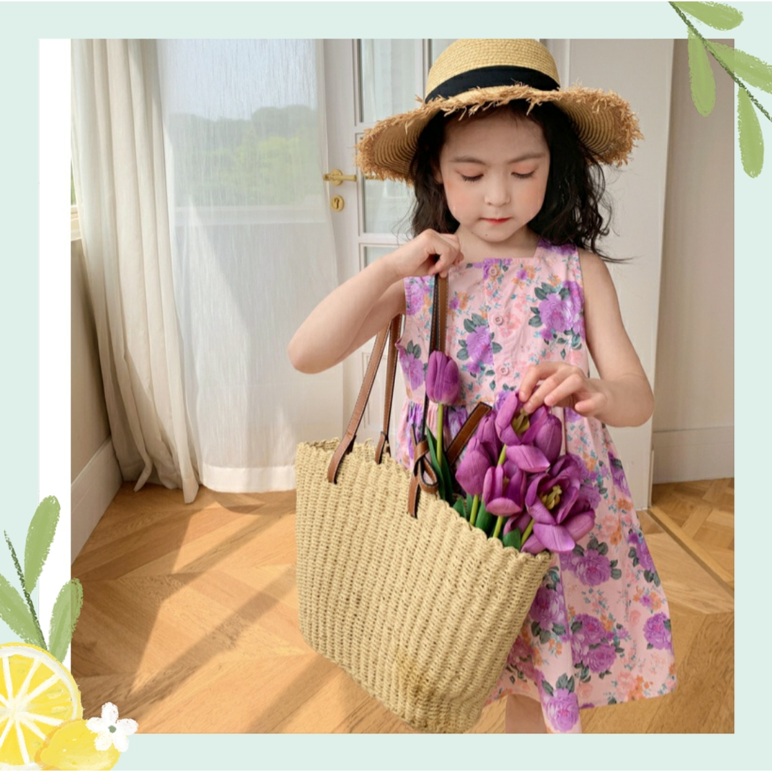 10-32kg Váy Đầm bé gái Melisa babydoll ngắn tay từ 1 tuổi đến 11 tuổi, vải thô mát, váy xinh mùa hè xuất Hàn.