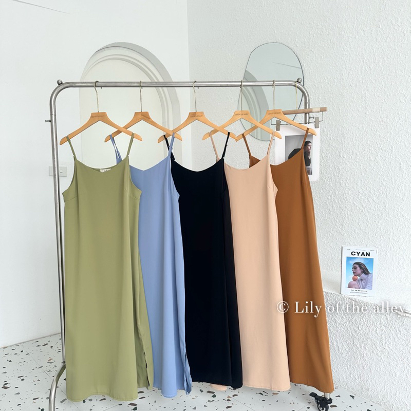 Váy 2 dây trơn chiffon