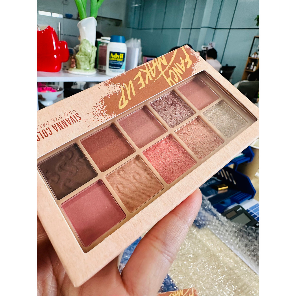 Bảng Phấn Mắt 10 Ô Sivanna Colors Fancy Peach Pro Eye HF180
