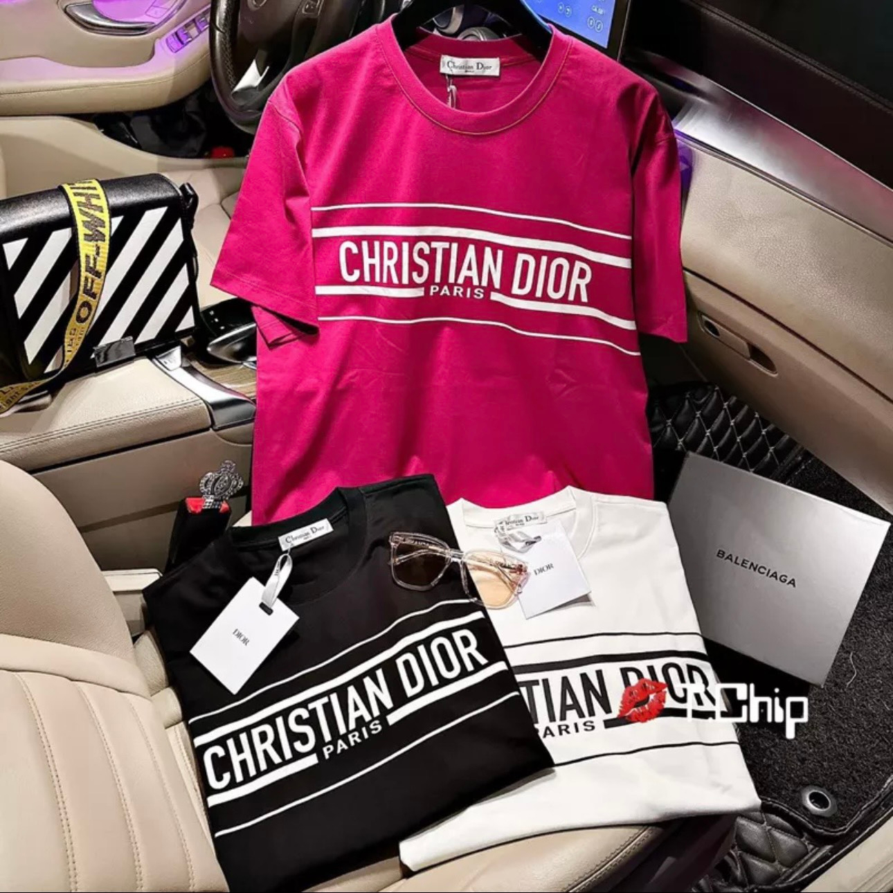 Áo Thun Dior Form Rộng Tay Lỡ Vải Cotton , Áo Phông Dior Christian Unisex Nam Nữ
