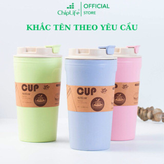 Ly Nhựa Coffee Sợi Tre Khắc Tên CHIPLIFE LN420 - Quà tặng sinh nhật