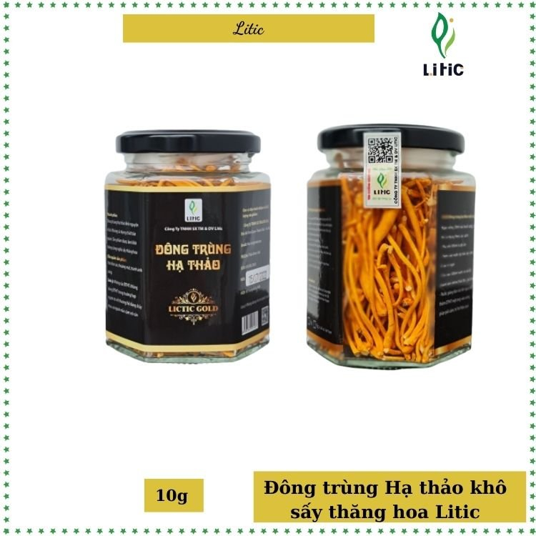 Đông trùng hạ thảo khô hộp 25g 10g sấy thăng hoa LITIC 10g tăng cường đề kháng , tăng cường sinh lý DTHTK