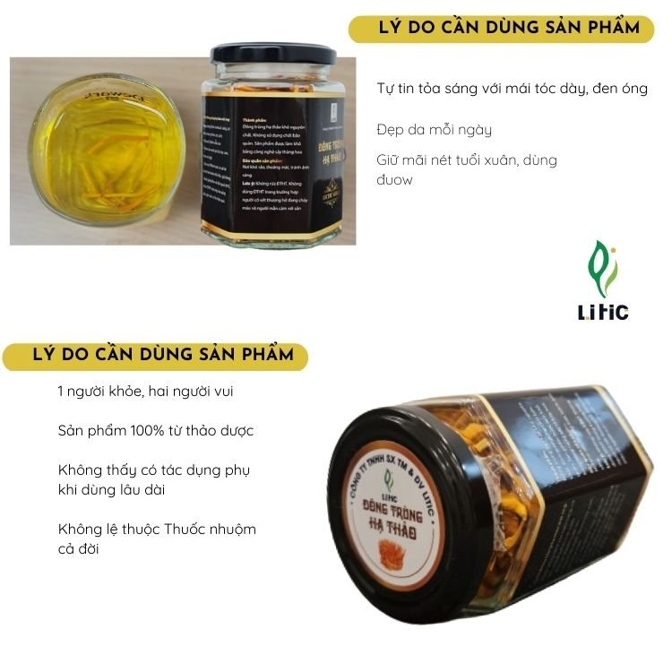 Đông trùng hạ thảo khô hộp 25g 10g sấy thăng hoa LITIC 10g tăng cường đề kháng , tăng cường sinh lý DTHTK