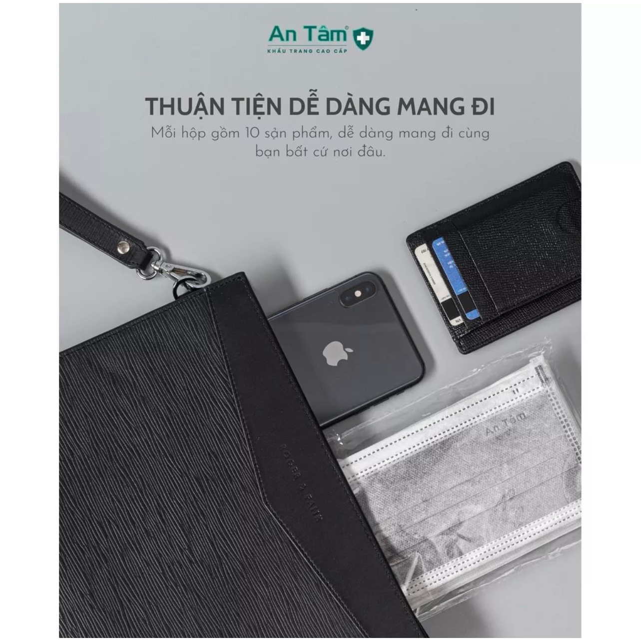 Ritahcm siêu rẻ_Khẩu trang kháng khuẩn 4 lớp An Tâm - Hộp 50 cái - Lựa màu