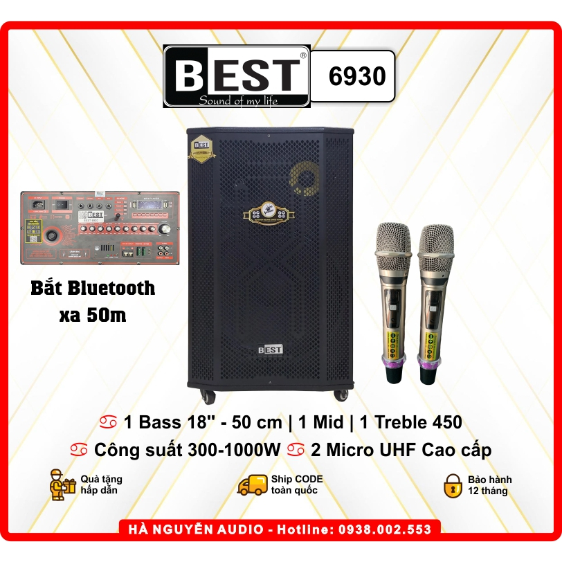 Loa Karaoke Best 6930 New       Kèm 2 Micro Không Dây UHF
