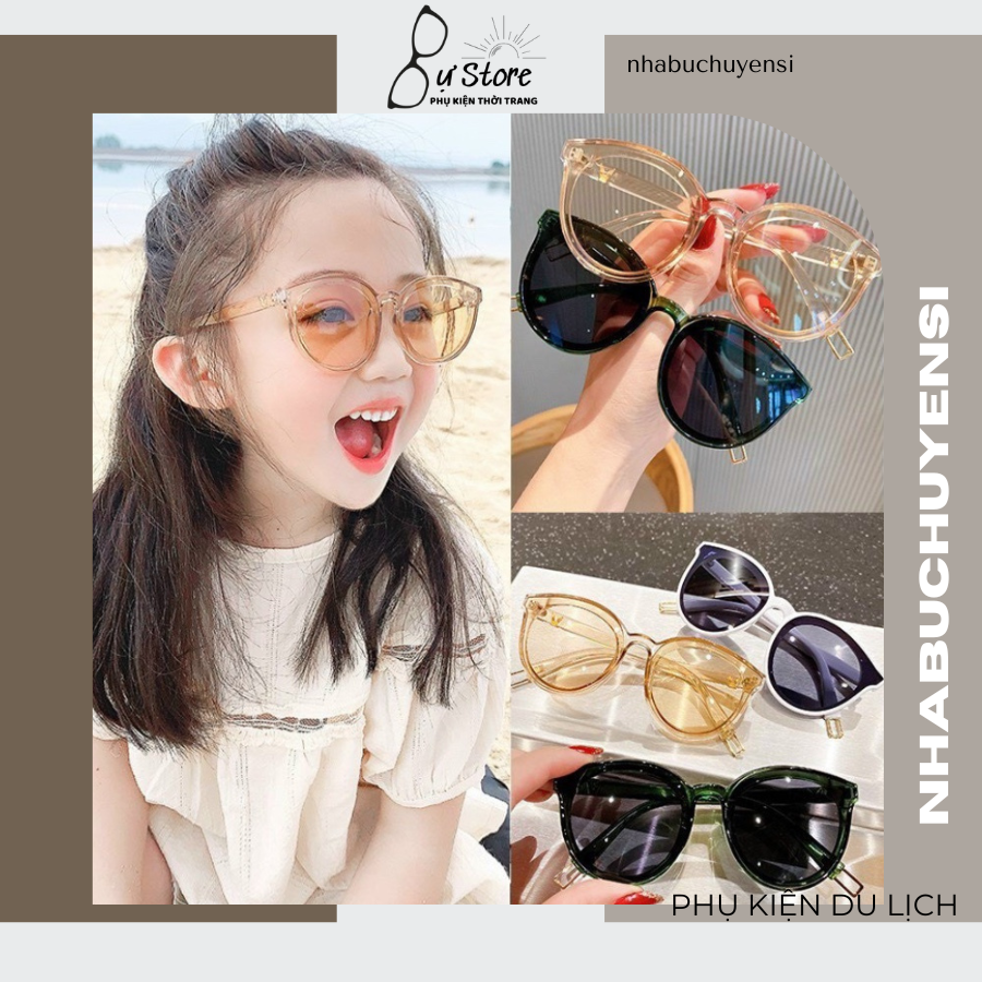 Mắt Kính mát chữ V dáng huyền thoại biền xanh cho bé Kính mắt thời trang sành điệu. Bé 9