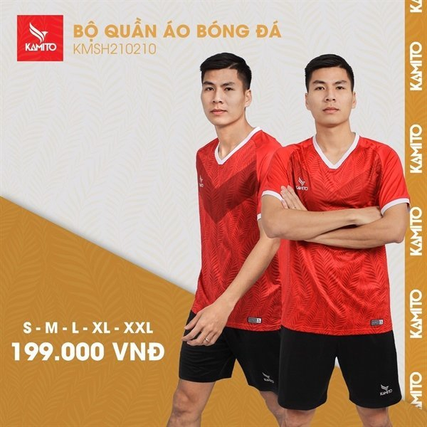 Bộ quần áo bóng đá Kamito hoạ tiết lá KMSH210250 (chính hãng); Fb: Nhất Tuyến Sports ĐBP