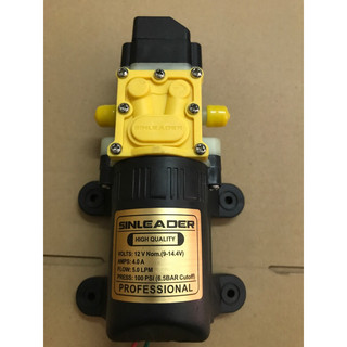 Máy bơm tăng áp 12V Sinleader Kèm nguồn 12V-5A Lưu lượng 5L/phút ứng dụng làm bộ rửa xe phun sương tưới cây tưới lan...