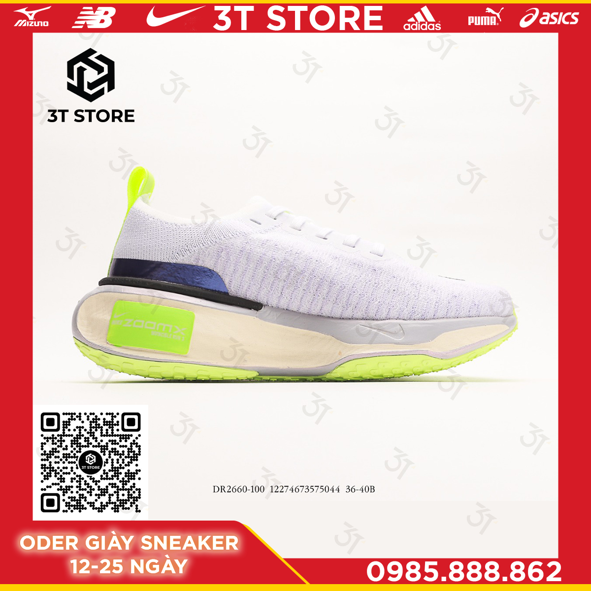 GIÀY SNEAKER MÃ SẢN PHẨM: DR2660 100_NIKE Zoom X Invincible Run Fk 3_FULL BOX_FREE SHIP TOÀN QUỐC