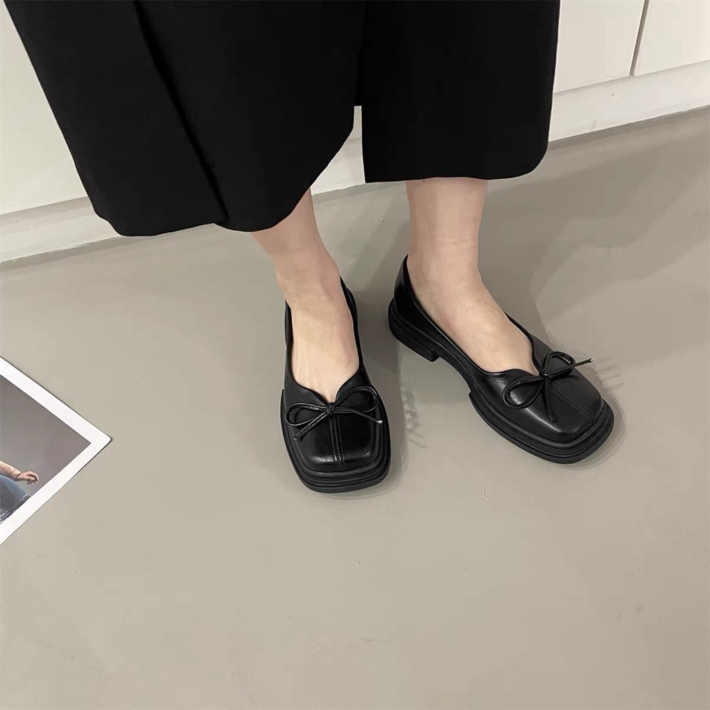 Giầy búp bê nơ xinh da mềm đế êm hàng QC