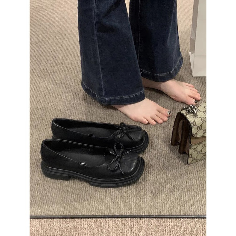 Giầy búp bê nơ xinh da mềm đế êm hàng QC