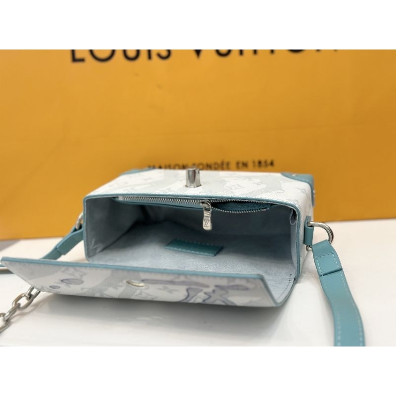 Túi Xách nam&amp; nữ thiết kế ấn tượng đẹp nhẹ nhàng màu sắc xanh trang nhã sz18cm fullbox vip nam châm