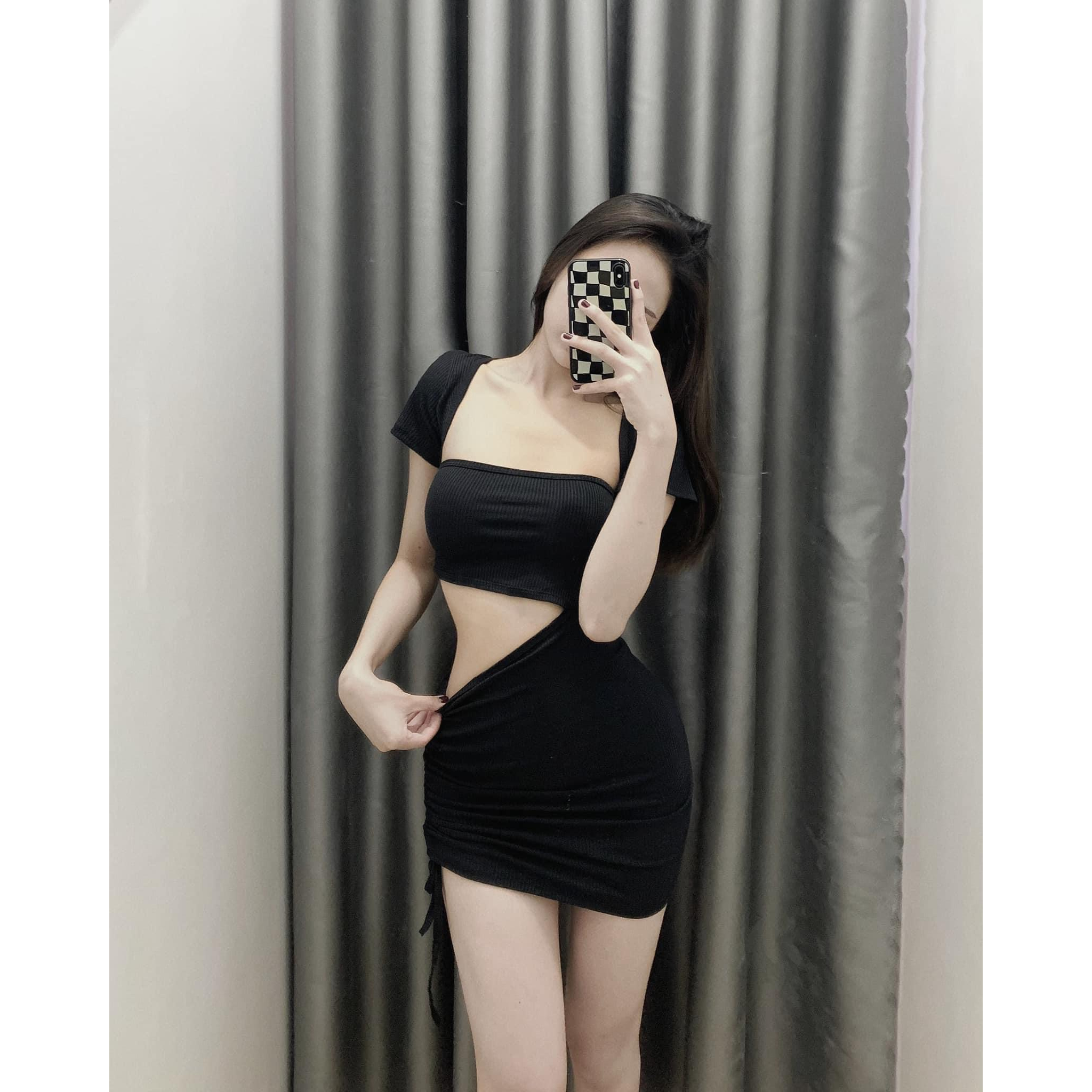 Đầm body khoét eo, váy nữ dáng ngắn không mút sang chảnh dự tiệc hàn quốc G60 | BigBuy360 - bigbuy360.vn