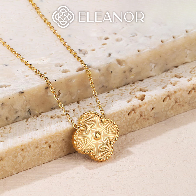Dây chuyền nữ titan Eleanor Accessories mặt hình hoa basic phụ kiện trang sức 5869