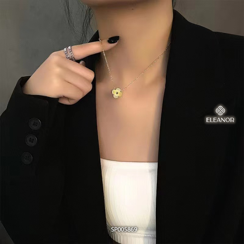 Dây chuyền nữ titan Eleanor Accessories mặt hình hoa basic phụ kiện trang sức 5869