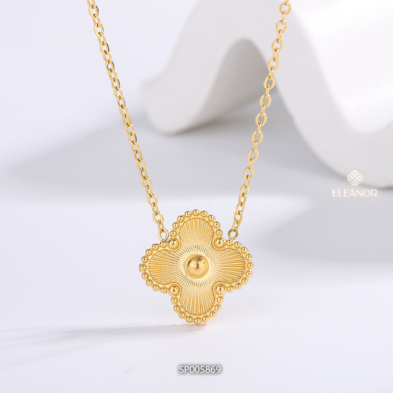 Dây chuyền nữ titan Eleanor Accessories mặt hình hoa basic phụ kiện trang sức 5869