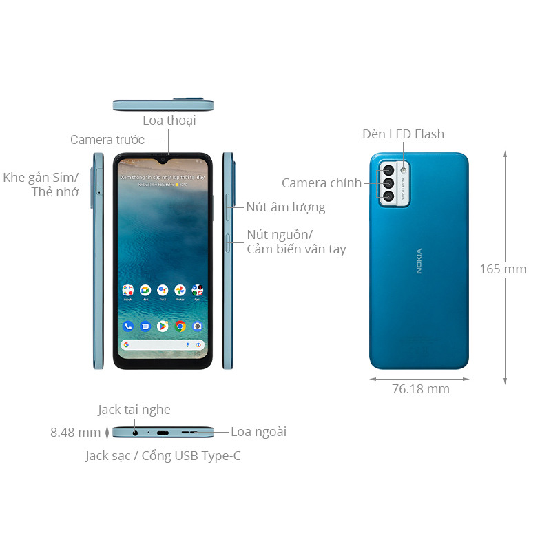 Điện thoại Nokia G22 4/128G Pin 5050mAh Sạc 20W - Hàng Chính Hãng