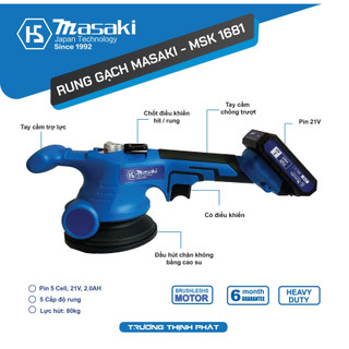 Máy rung gạch máy ốp lát gạch masaki - msk 1681 12v brush less , siêu bền