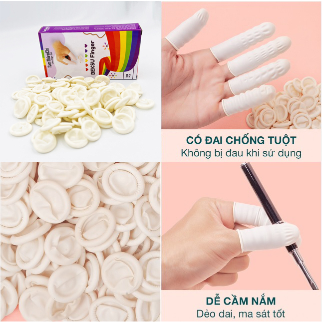 BAO NGÓN TAY CAO SU Y TẾ Hộp 100 chiếc