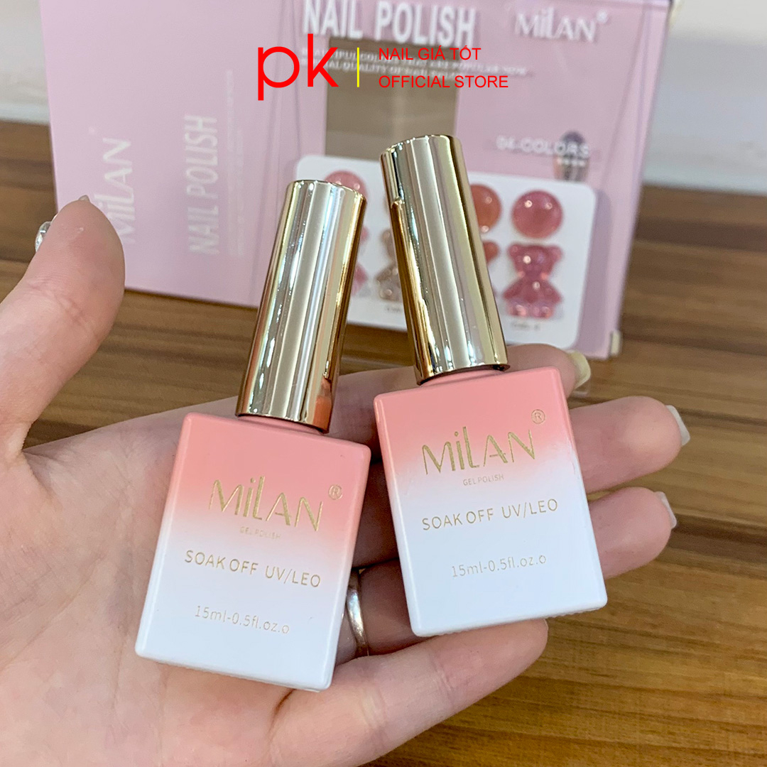 Set sơn gel thạch nhũ 4 màu Ligh gloss honney MiLan tặng kèm bảng màu