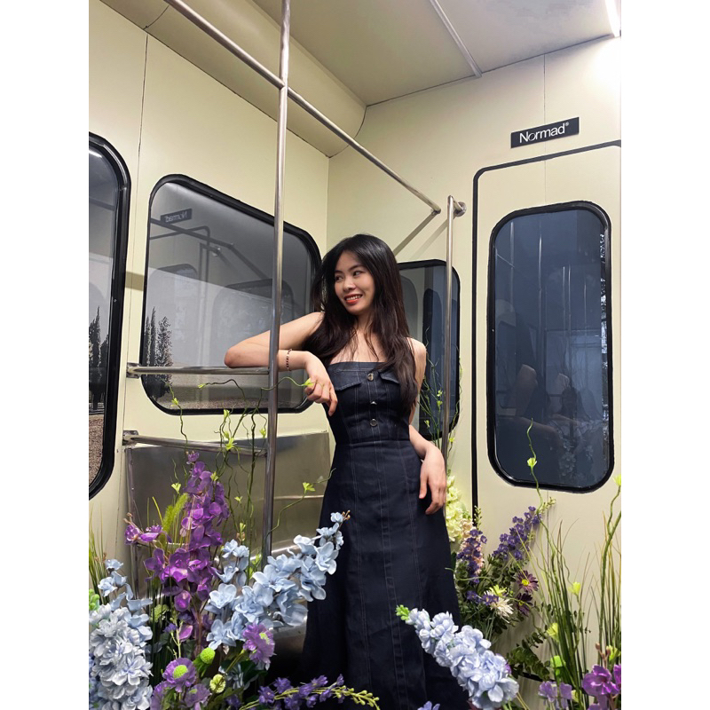 Đầm jean nữ dáng dài-Turmi Denim Dress