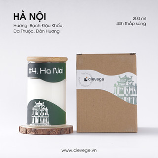 Bst nến thơm việt - nến thơm hà nội - bạch đậu khấu, da thuộc, gỗ đàn hương 200ml